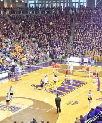 Volleyball match in the McLeod Center