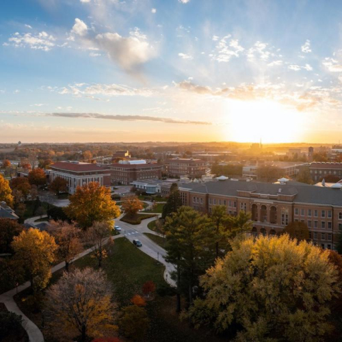 campus at dusk