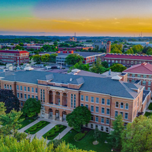 campus at dusk